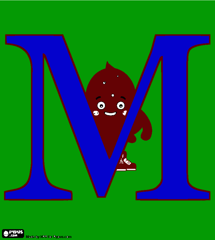 M for Musa coloring page