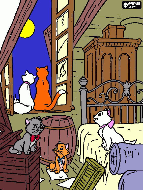 Macskaarisztokraták coloring page