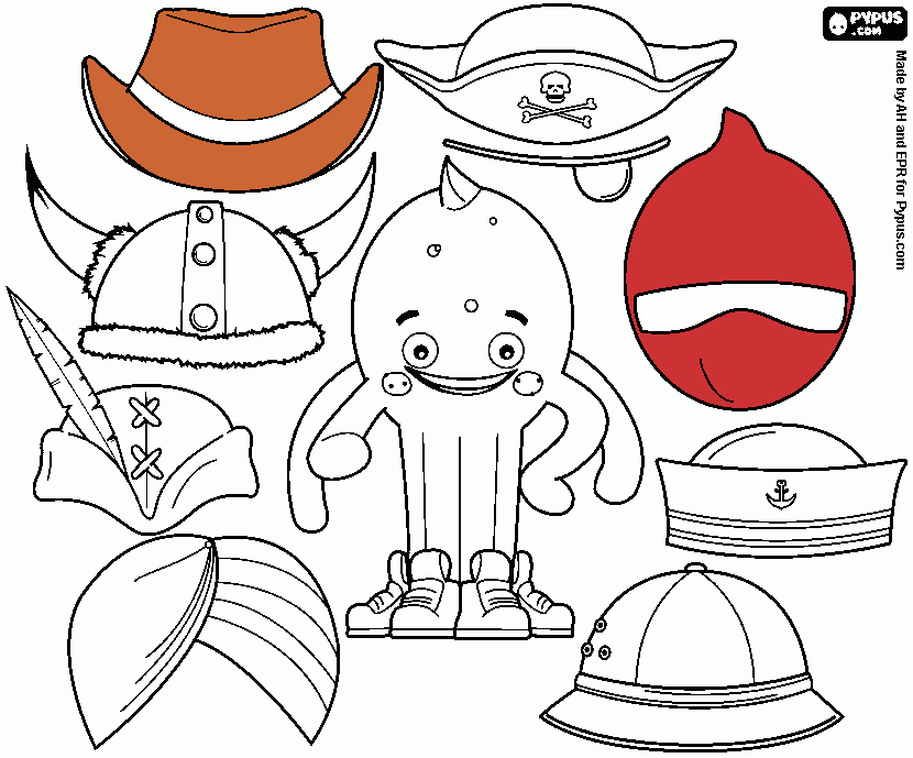 mad about hats coloring page