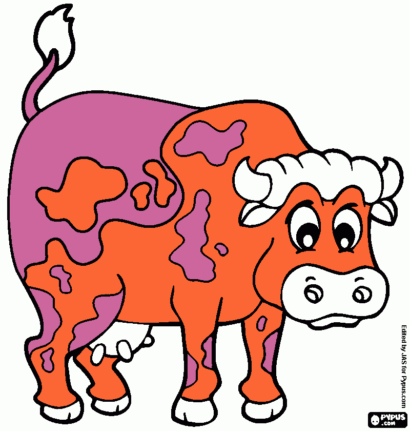 mad cow coloring page