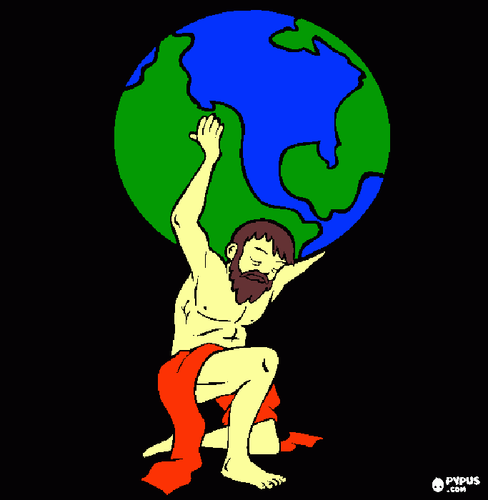 man holding the world coloring page