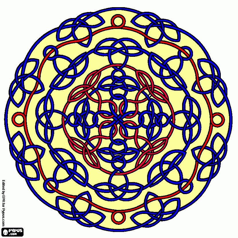 mandala incurcata coloring page