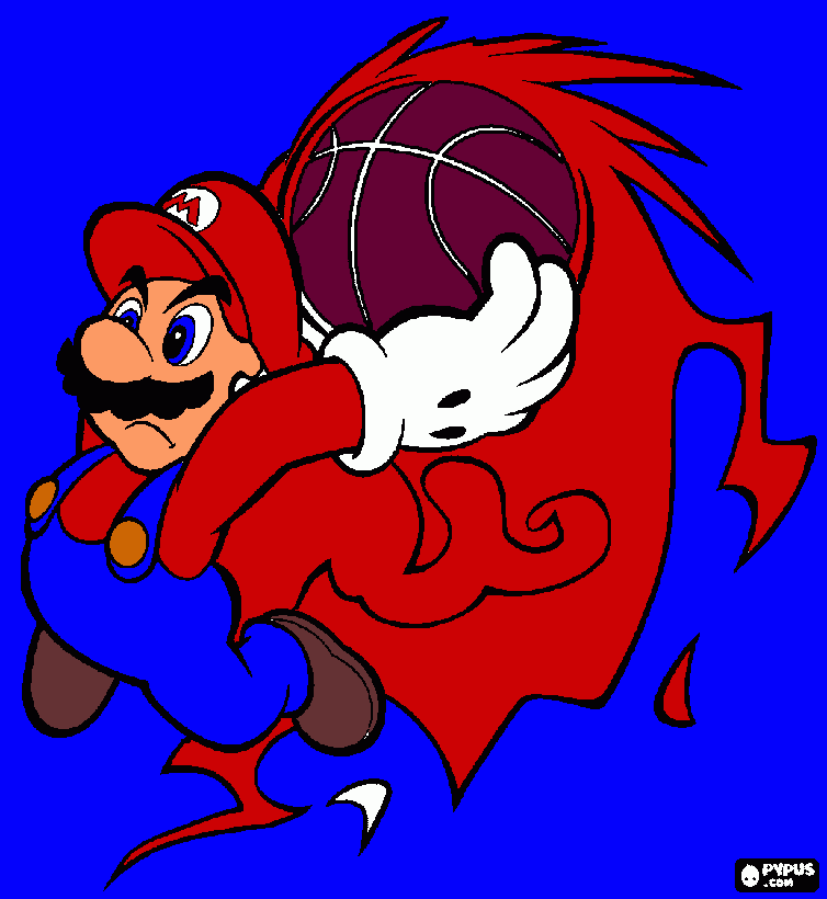 Mario Dunker! coloring page