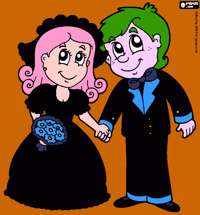 Marry in black, wish your self back.   coloring page