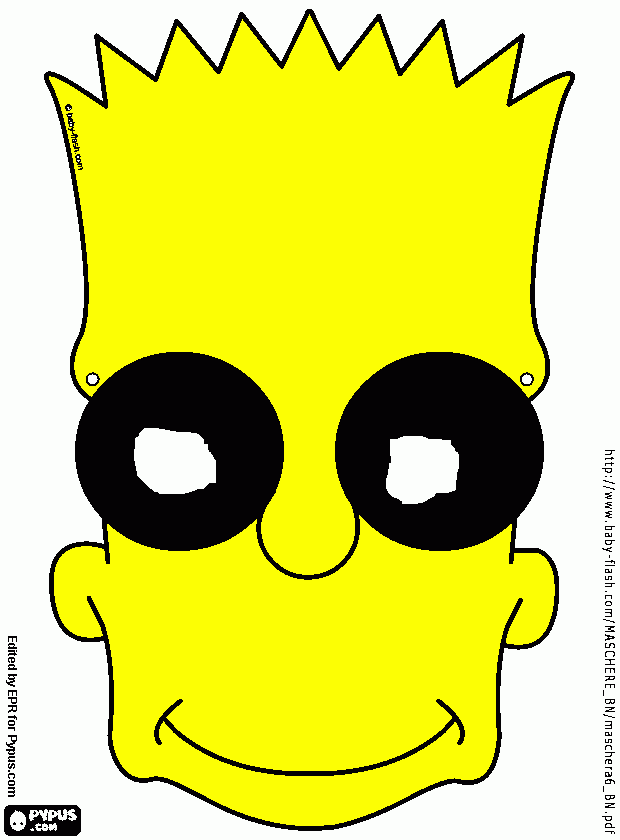 Mask of Bart  coloring page