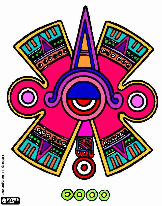 mayan eye coloring rainbow page coloring page