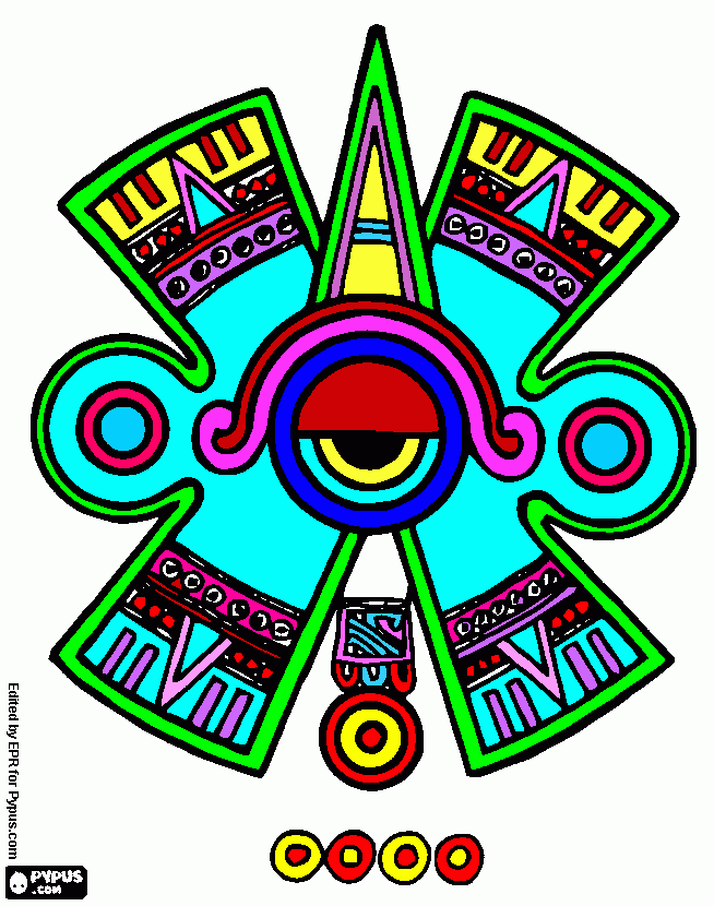 Mayan eye,typical representation of the ancient Mayan culture  coloring page