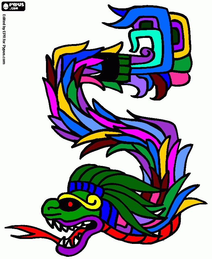 Mayan god drawing  coloring page