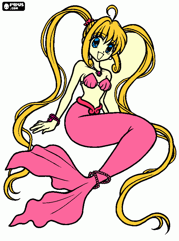 mermaid melody luciah coloring page