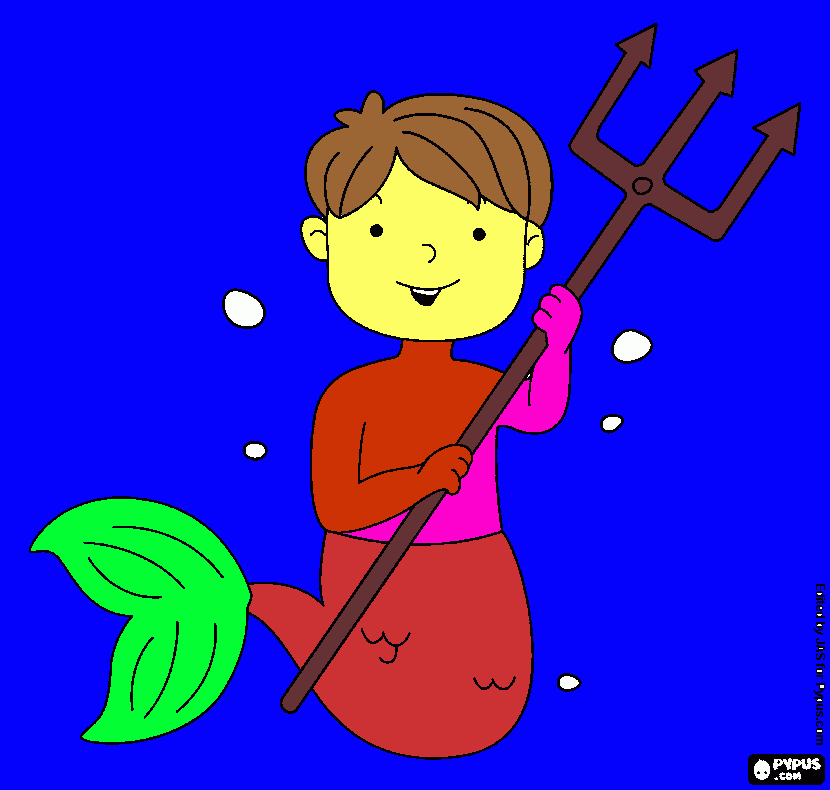 merman coloring page