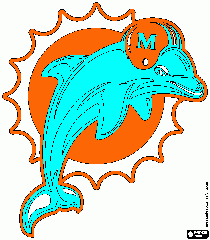 miami dolphins logo coloring page