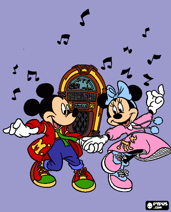 mickey a minnie coloring page