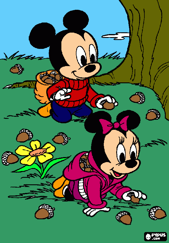 mickey minnie coloring page