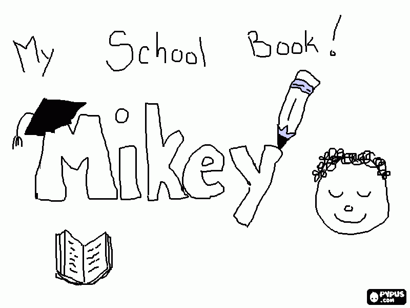 Mikey's book coloring page