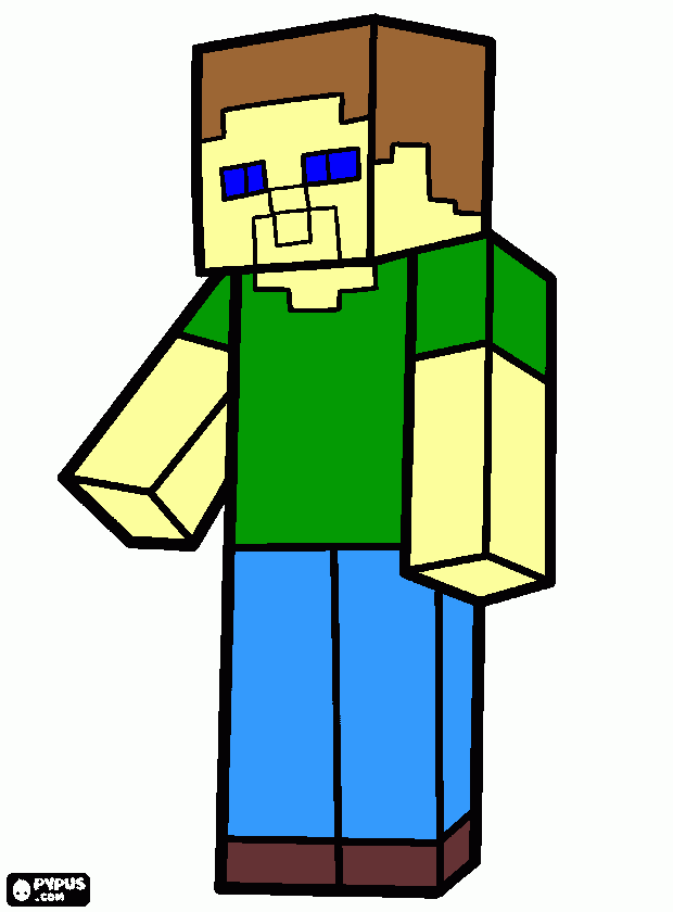 Minecraft dude coloring page
