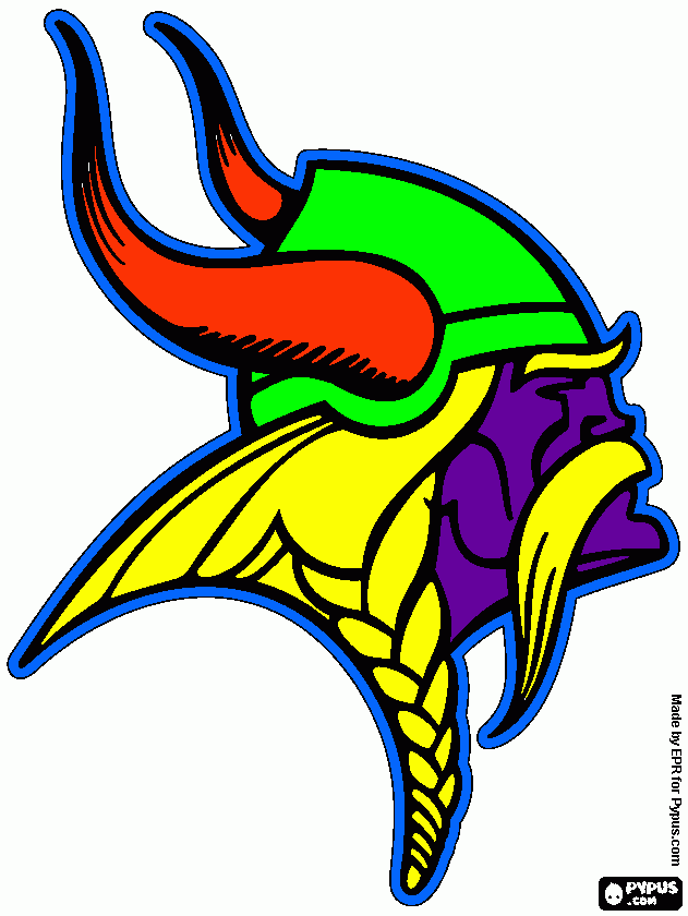 Minnesota Vikings logo, american football team coloring page
