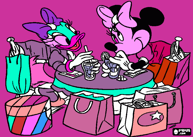 Minnie and Daisy coloring page