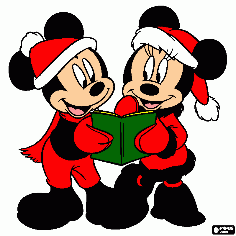 minnie y mickey coloring page