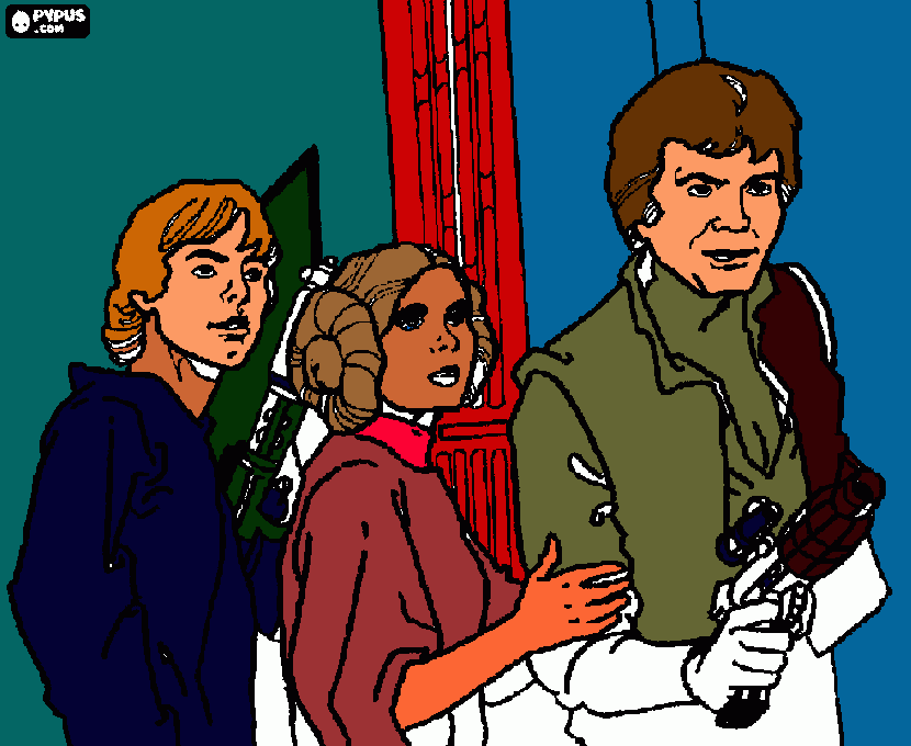 Miranda's Luke and Leia coloring page