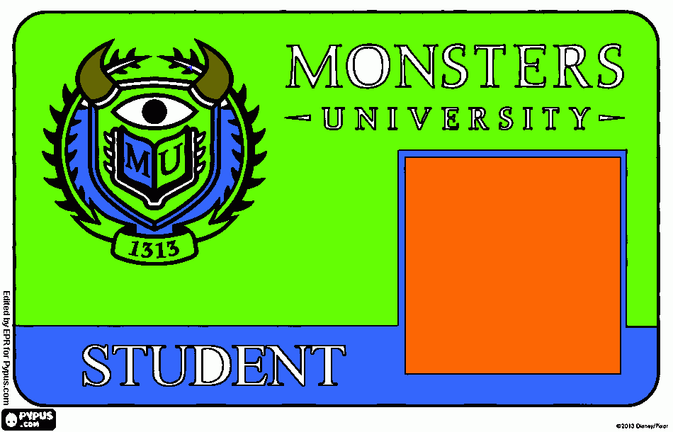 monsters uniovwersity coloring page