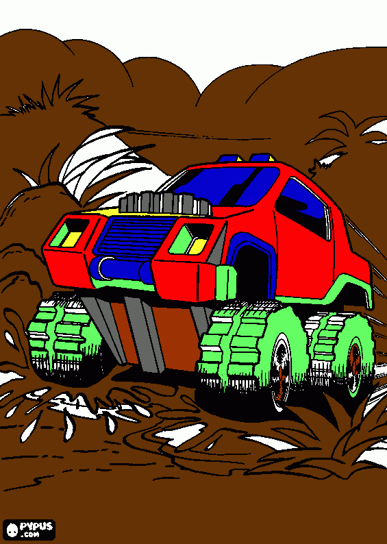 muddy truck coloring page