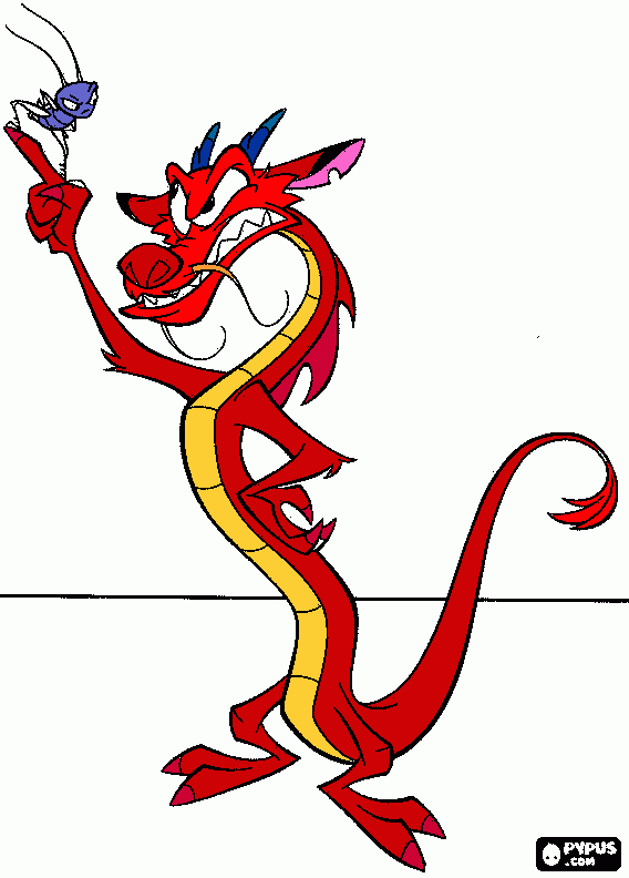 Mushu coloring page, printable Mushu