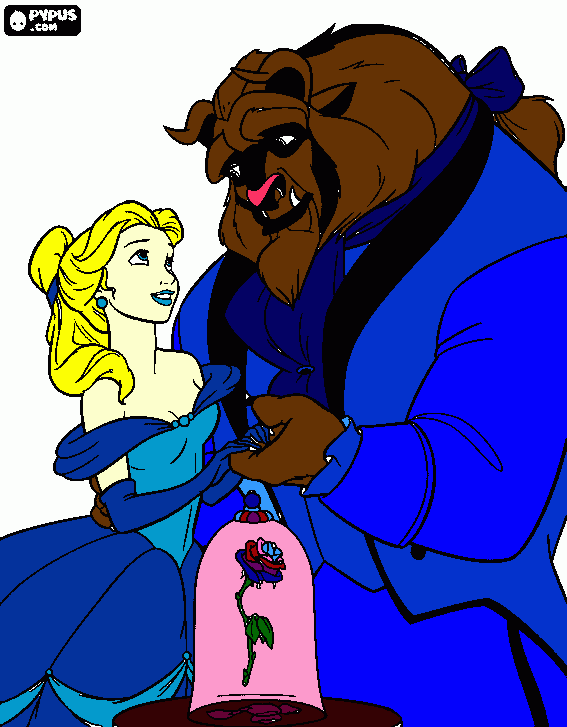 My take on Beauty and the Beast coloring page