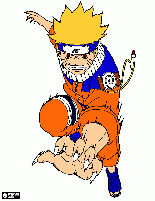 naruto nine tails coloring page