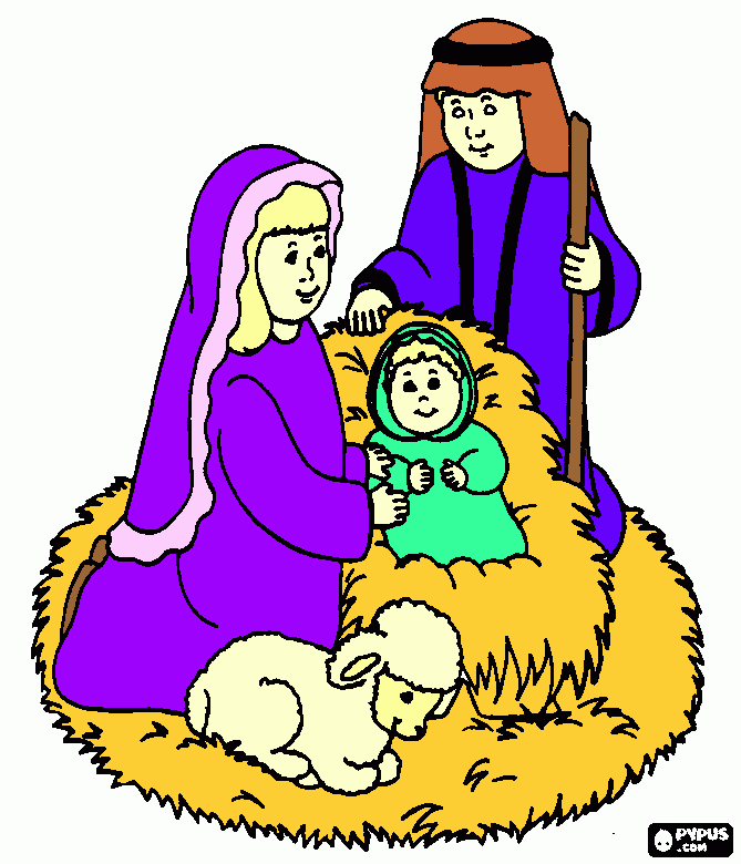 Nativity coloring page