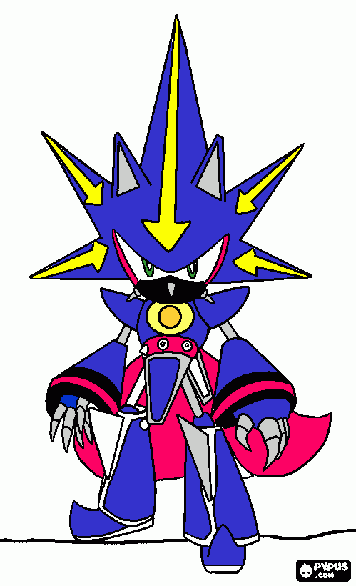 neo metal sonic coloring pages