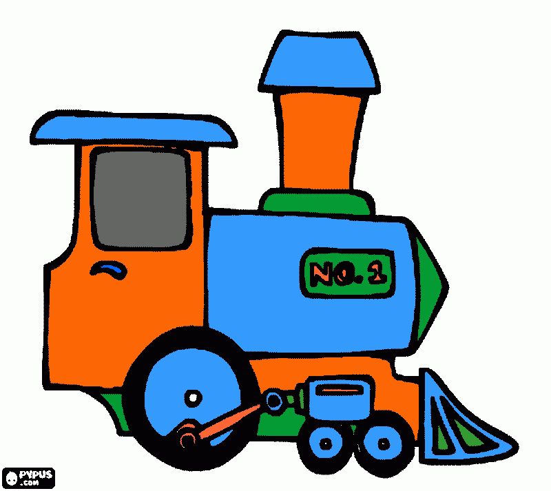 new train coloring page