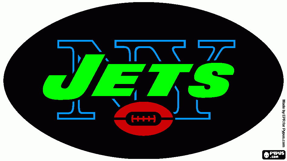 New York Jets logo, american football team coloring page