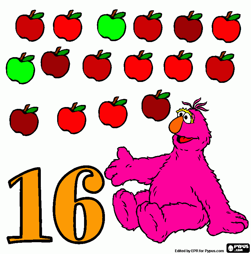 number16 coloring page