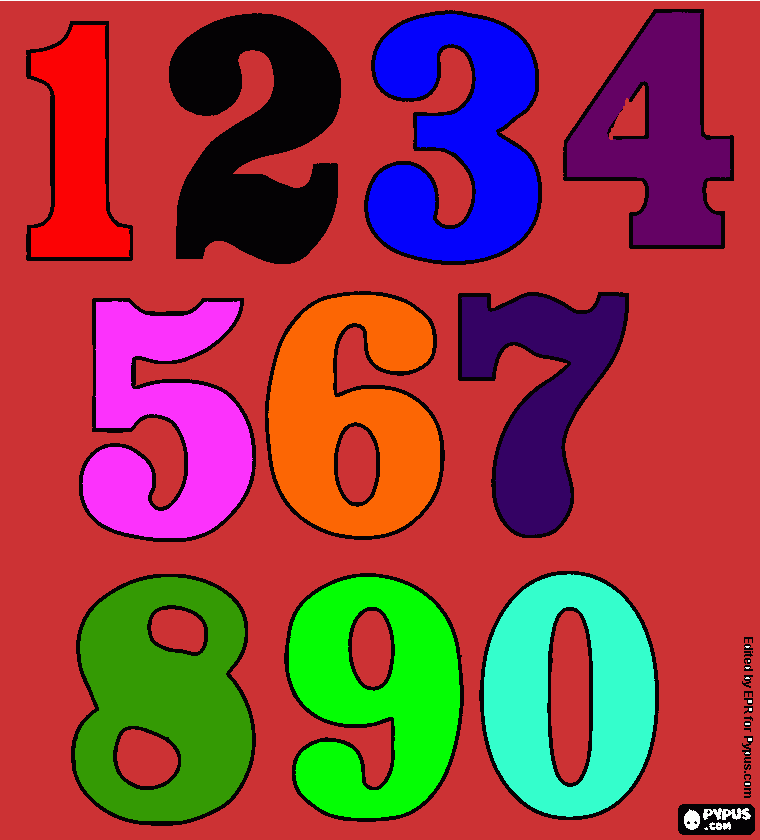 NUMBERS IN AN ANCIENT STYLE COLORING BOOK. coloring page