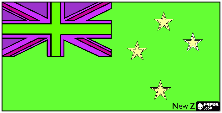 NZ flag coloring page