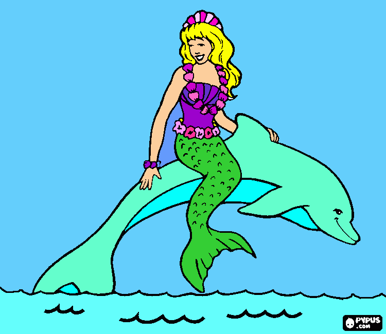 o sirena super frumoasa coloring page