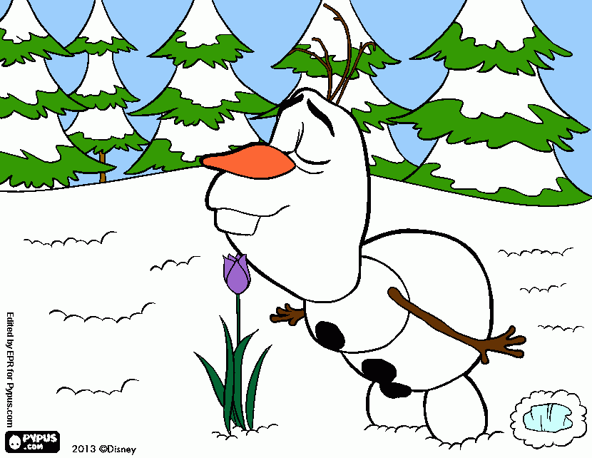 OLAF coloring page, printable OLAF