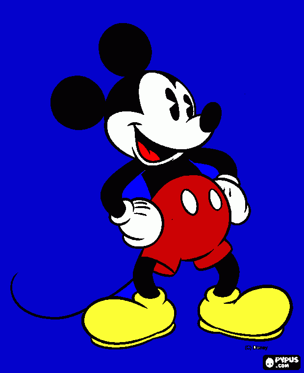 Old mickey mouse coloring page