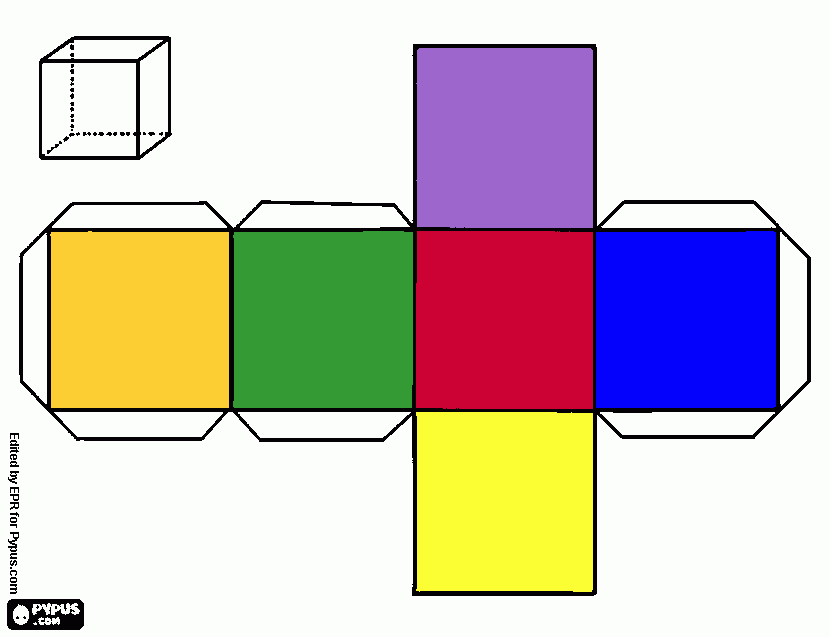 painted cube coloring page