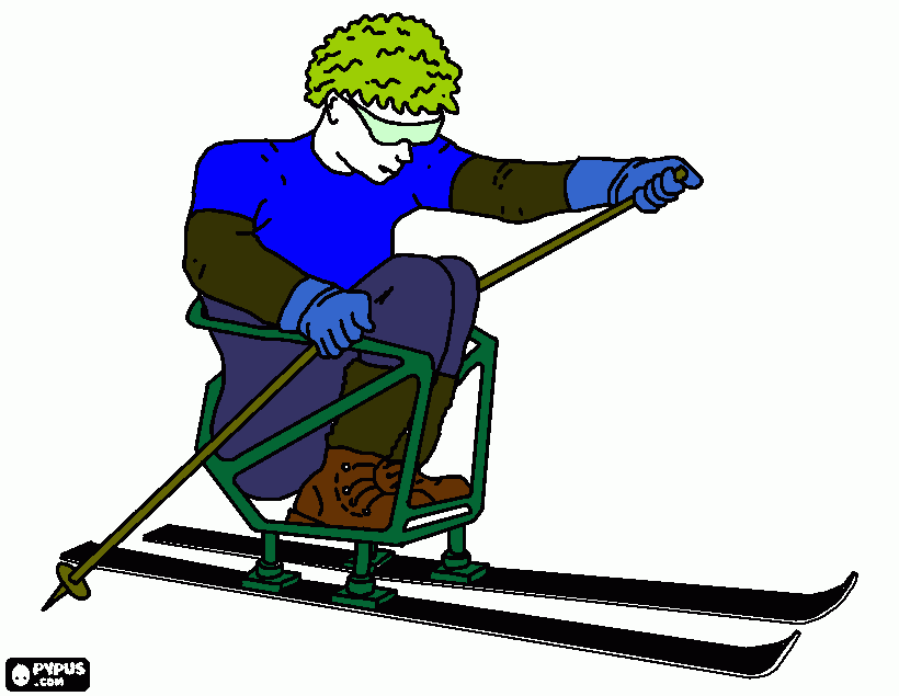 Paralympic Winter Sking Color Page coloring page