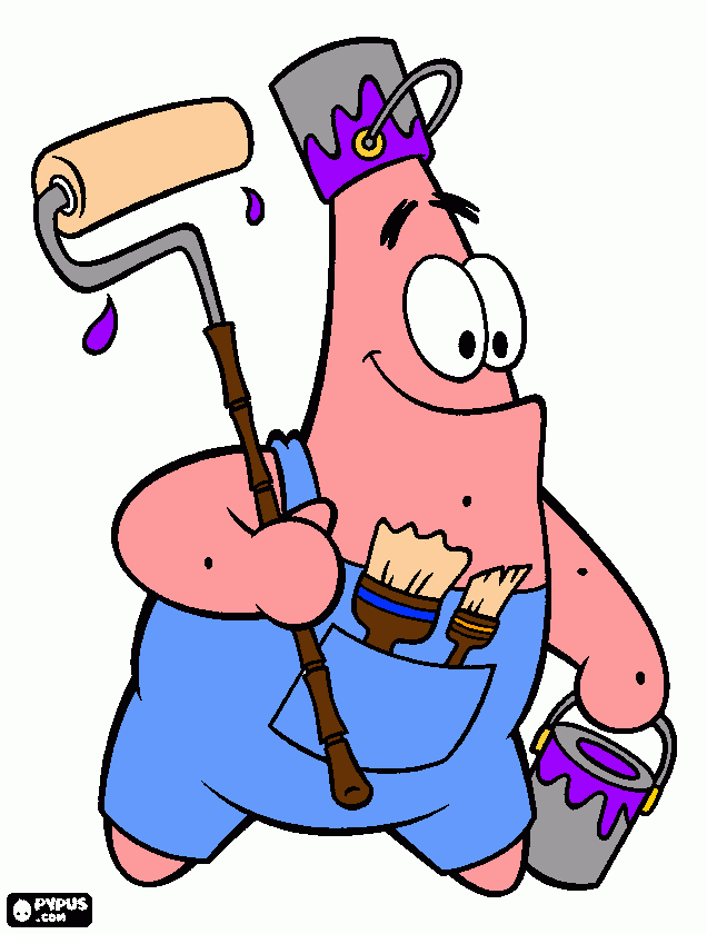 patrick the painter coloring page