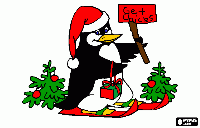 Penguin Pimp coloring page