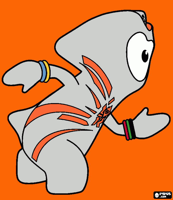 Personal Colouring Of Wenlock(In Running) coloring page