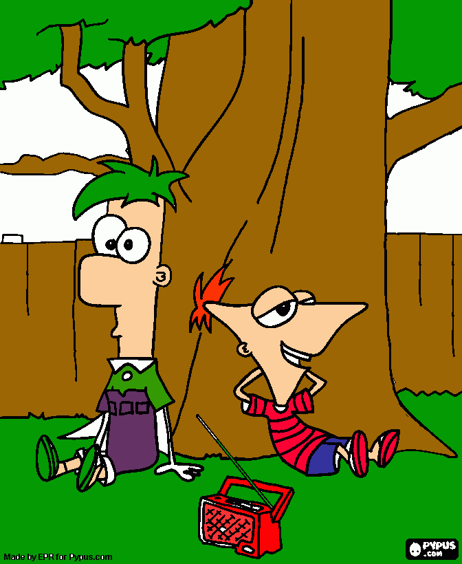 phineas and ferb coloring page