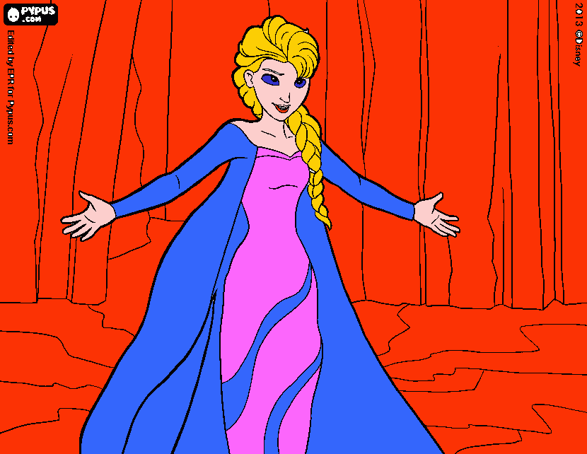 picture of elsa coloring page