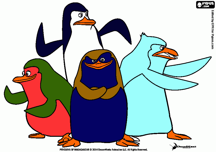 Picture Penguins coloring page