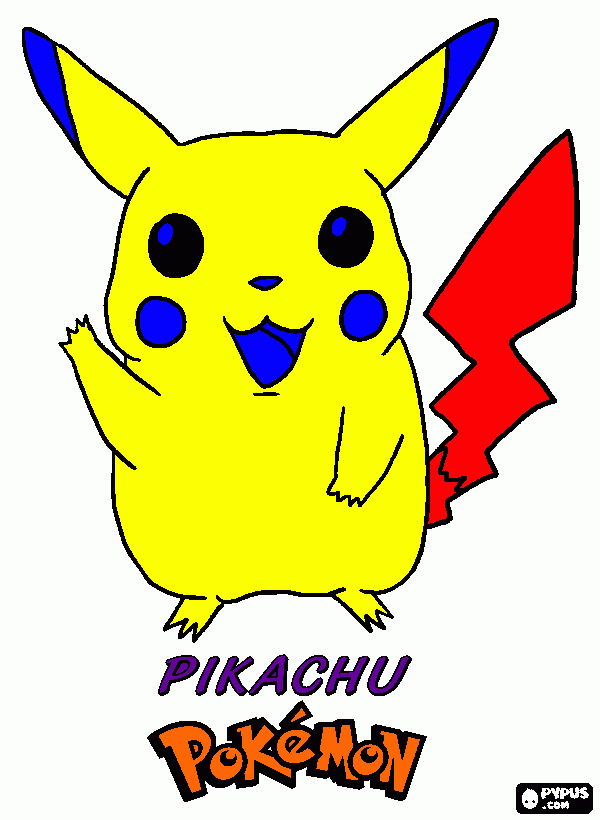 Pikachu is an electric type Pokémon  coloring page