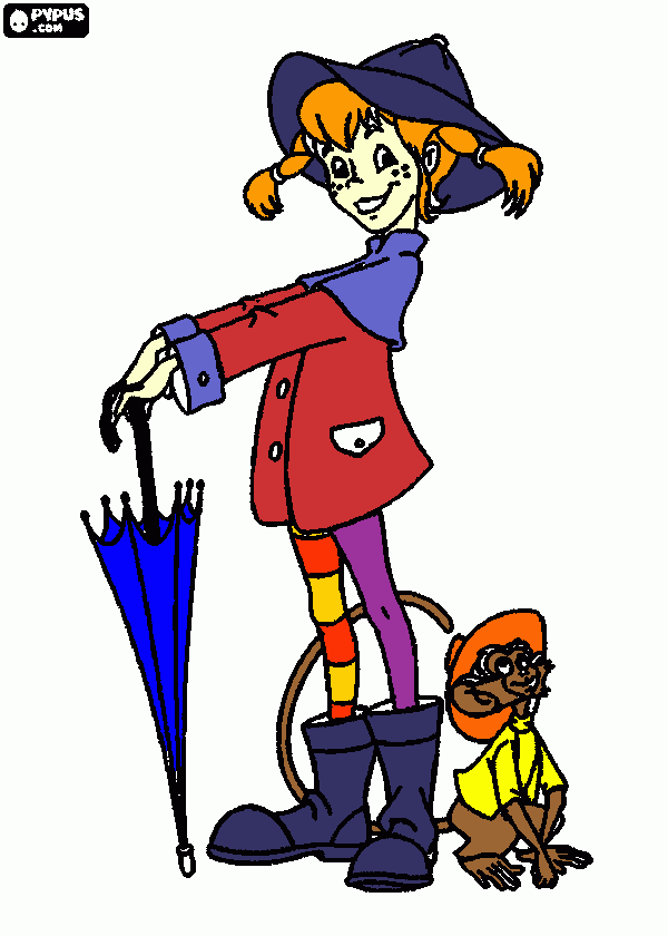 pippi longstocking coloring page