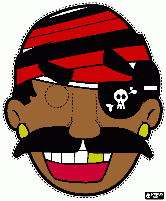 pirate  mask cutout coloring page