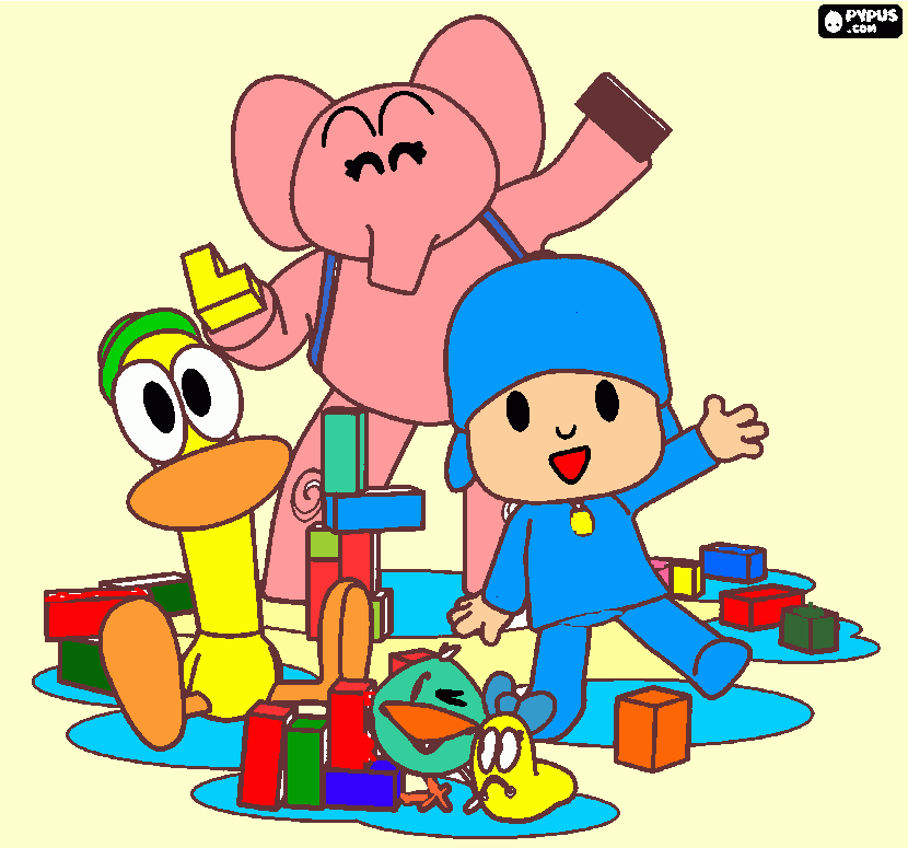 pocoyo and friends coloring page coloring page